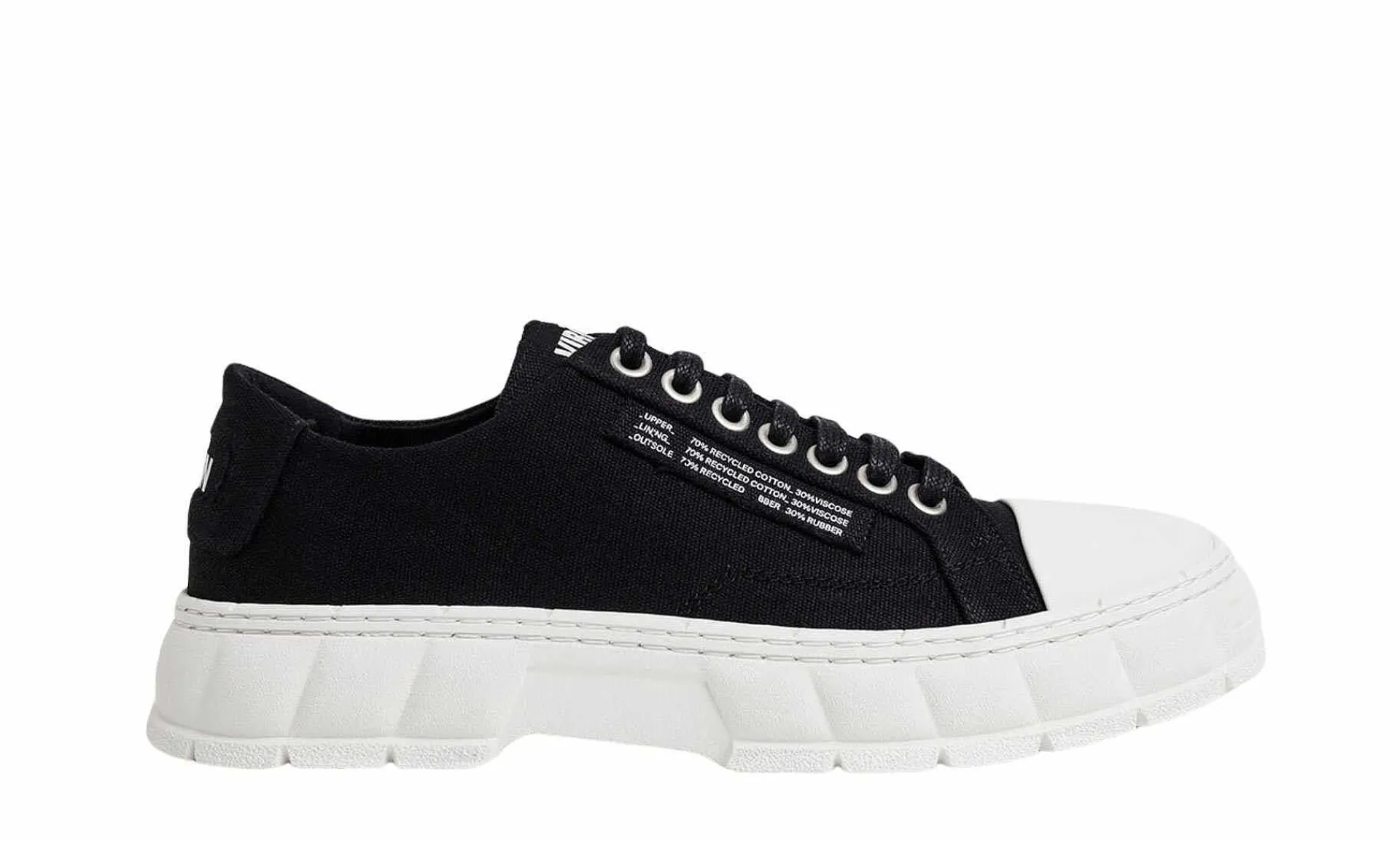 Damen Viron 1968 Black Canvas Toe-Cap Low