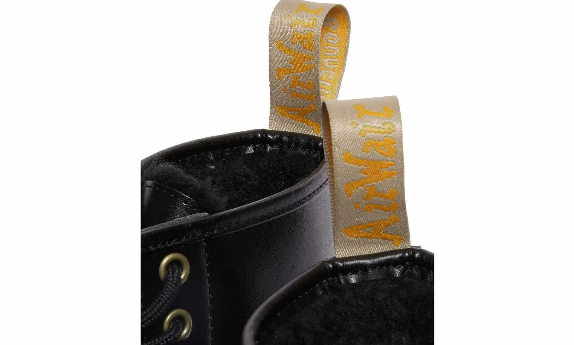 Damen Dr. Martens 1460 Boot Black Norfolk Flat & Black Borg Fleece