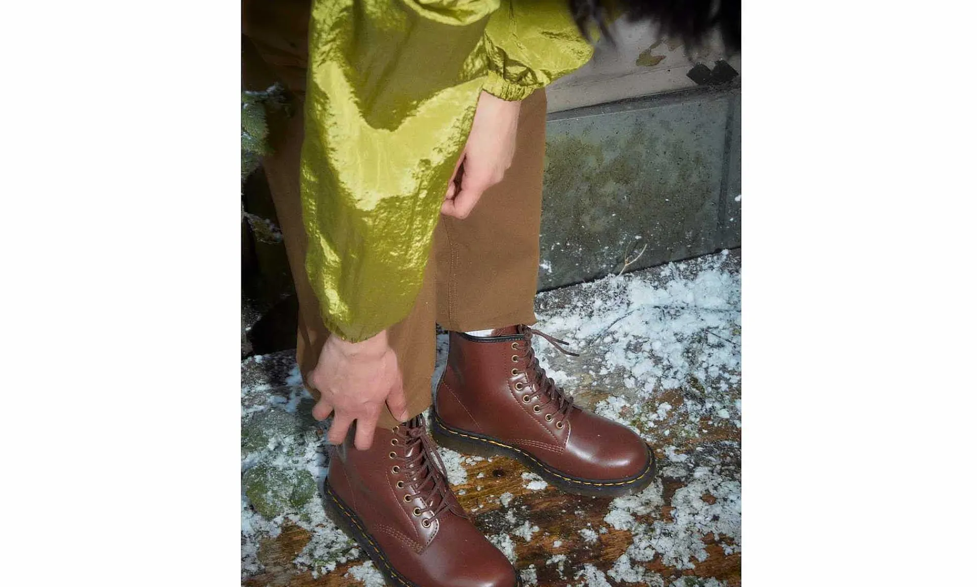 Damen Dr. Martens 1460 Boot Brown Norfolk Flat & Brown Borg Fleece