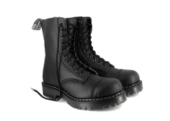 Damen Vegetarian Shoes Airseal 10 Eye Boot Black