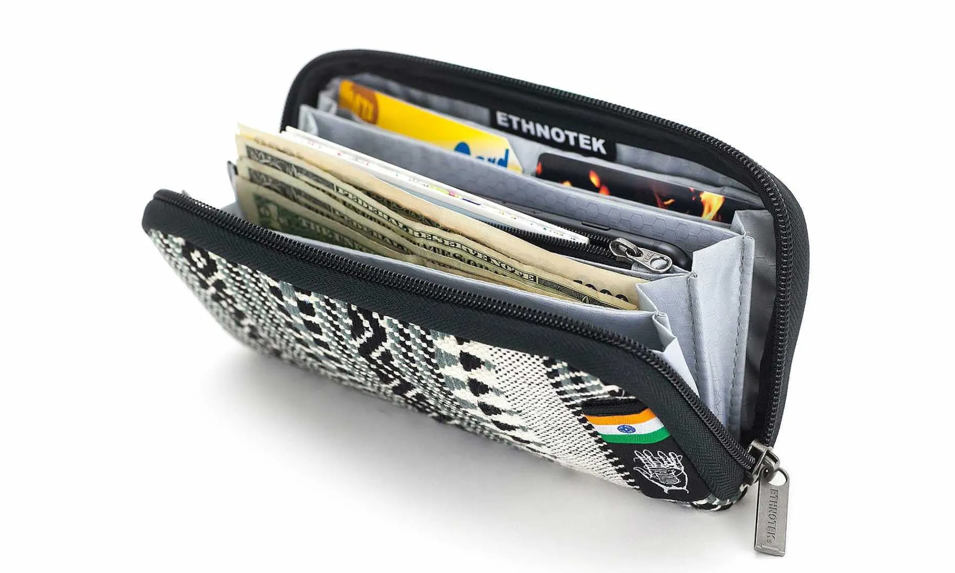 Accessoires Ethnotek Chiburi Accordion Wallet Rfid Block India 8
