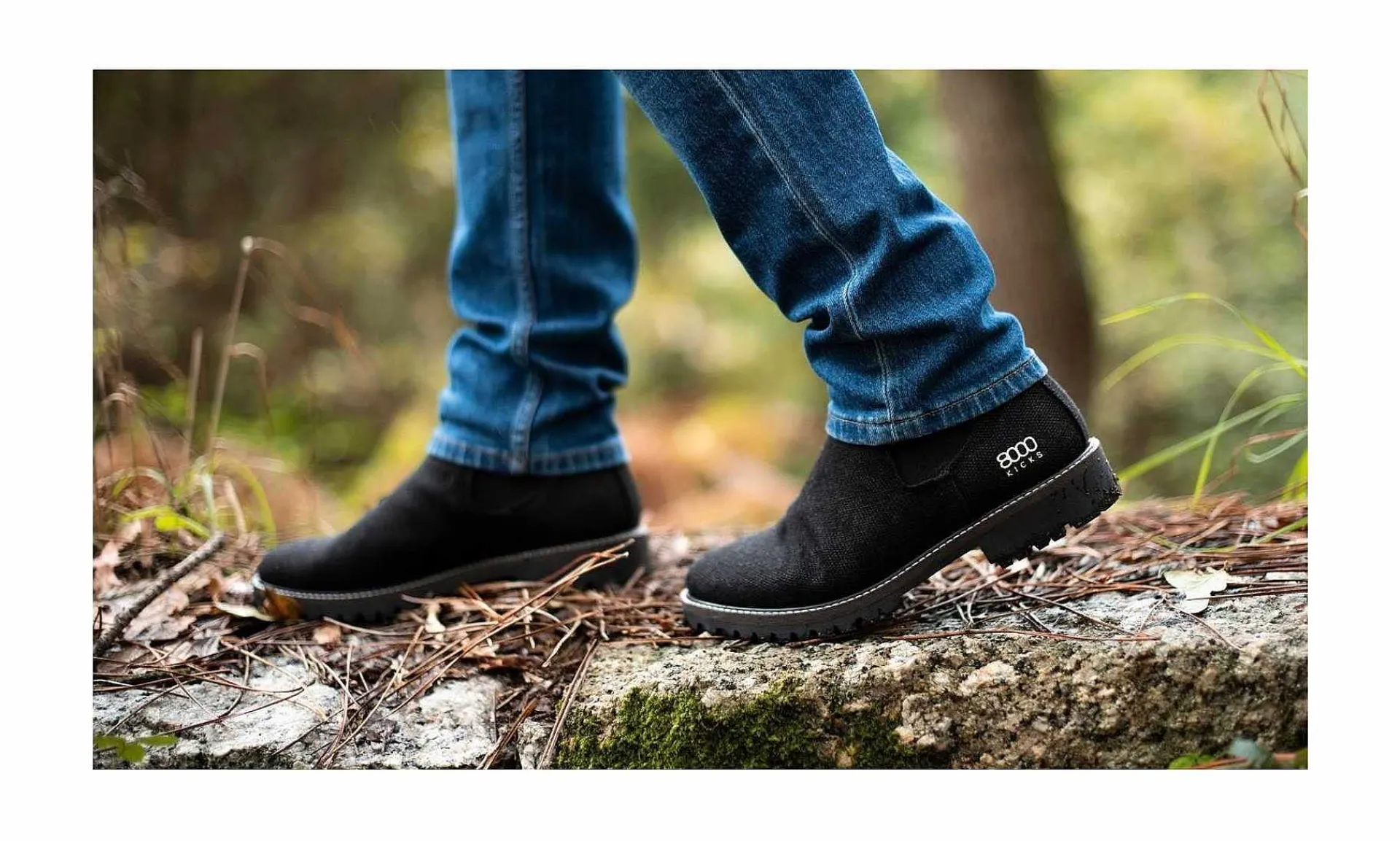 Damen 8000kicks Crossover Hemp Chelsea Boot Black