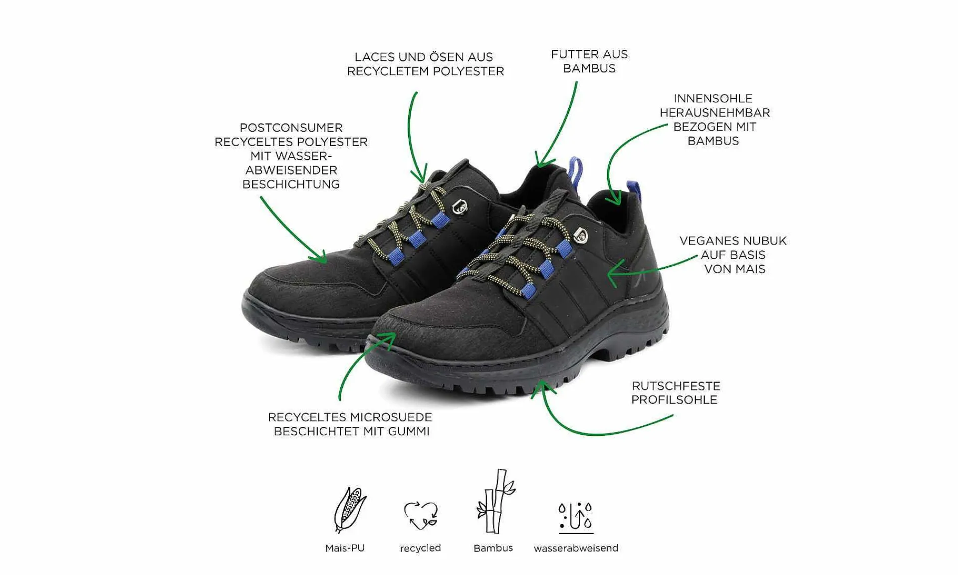 Damen Grand Step Shoes Hiking Low Vegan Black