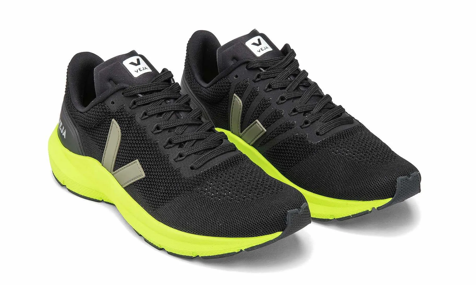 Damen Veja Marlin Lt Black Kaki Jaune Fluo