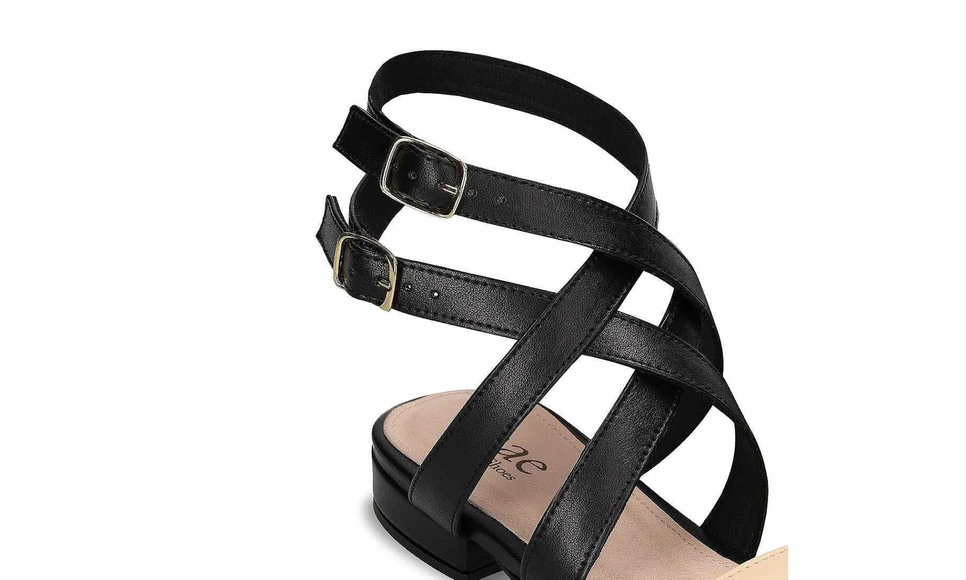 Damen NAE Olga Black Apple Leather Sandal