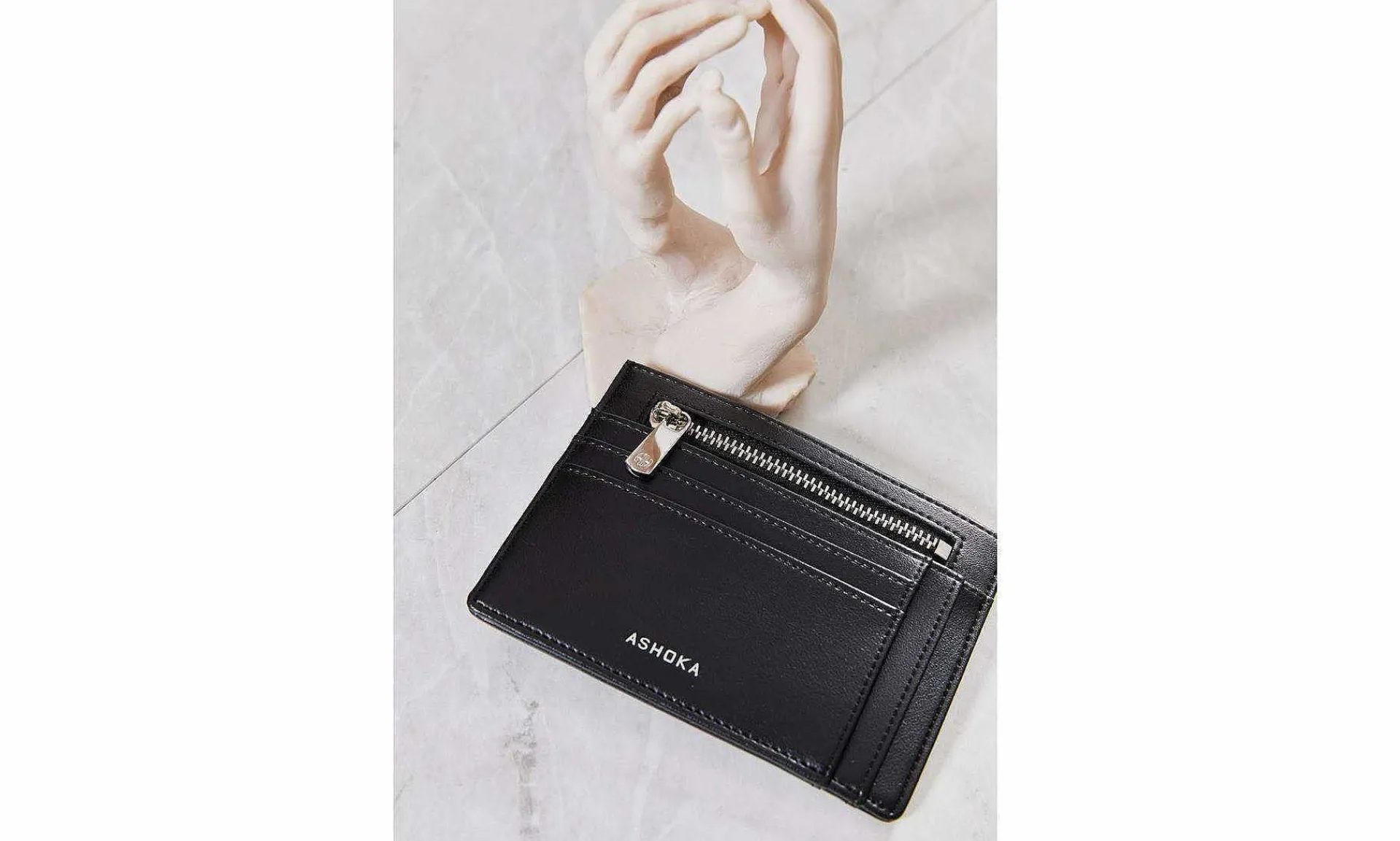 Accessoires ASHOKA Paris Porte Cartes Zippe Apple Skin Black
