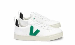 Kinder Veja Small V-10 Lace Cwl White Emeraude Black