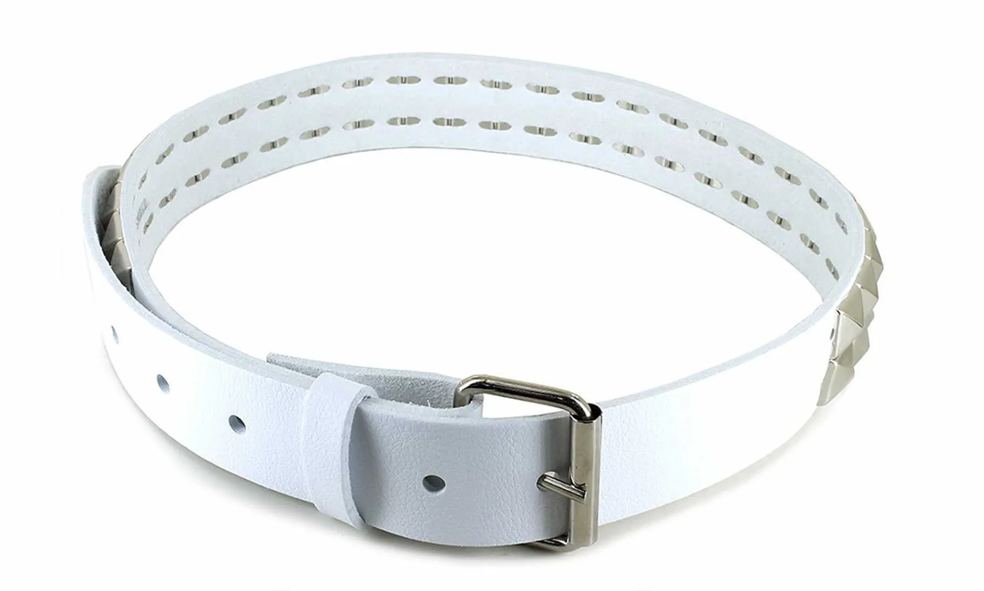 Accessoires Vegetarian Shoes Studded Belt Pyramid White