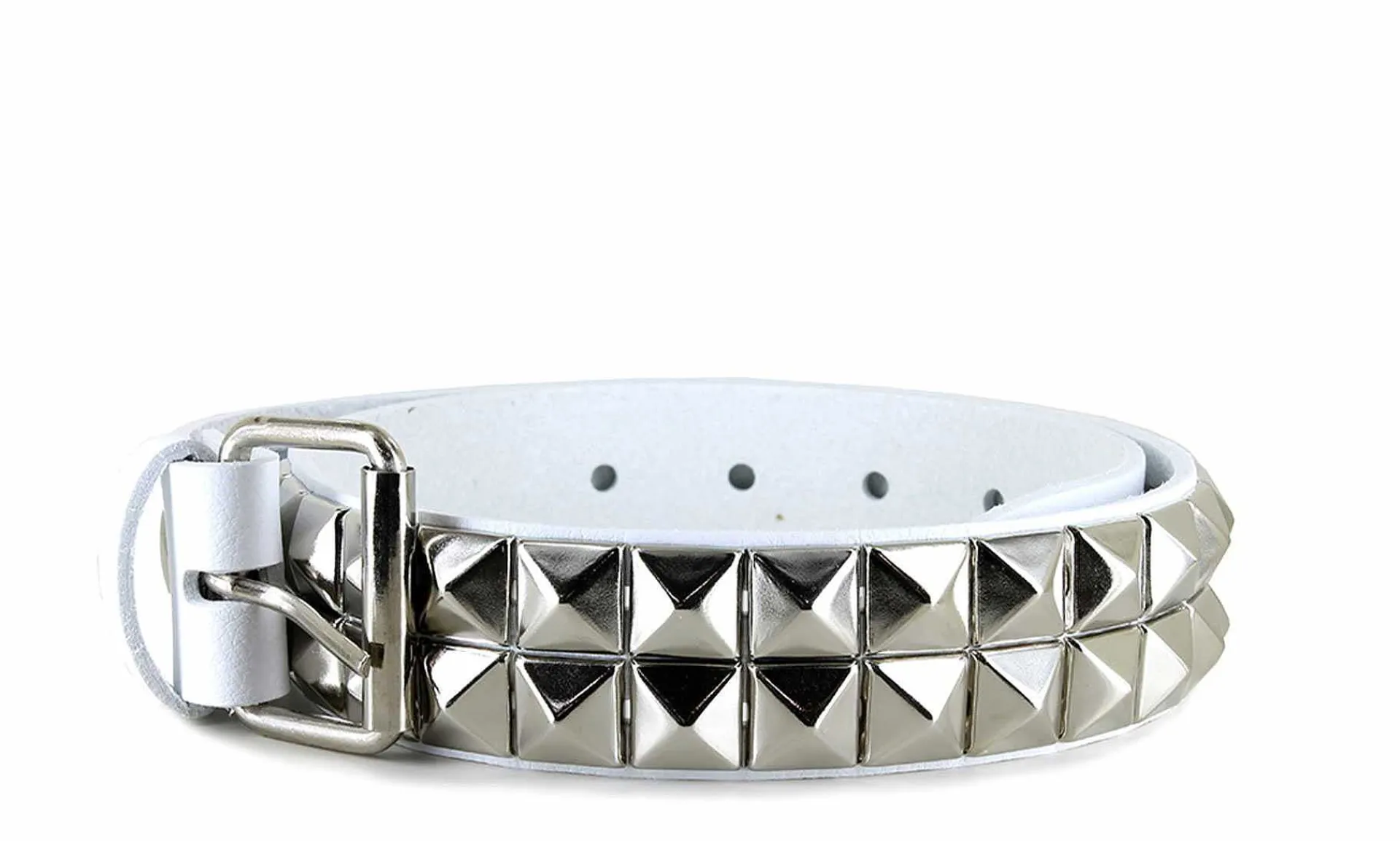 Accessoires Vegetarian Shoes Studded Belt Pyramid White