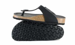 Damen Vegetarian Shoes Toe Post Sandal Black