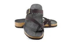 Damen Vegetarian Shoes Toe Strap Sandal Brown