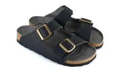 Damen Vegetarian Shoes Two Strap Sandal Black