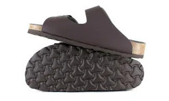 Damen Vegetarian Shoes Two Strap Sandal Brown