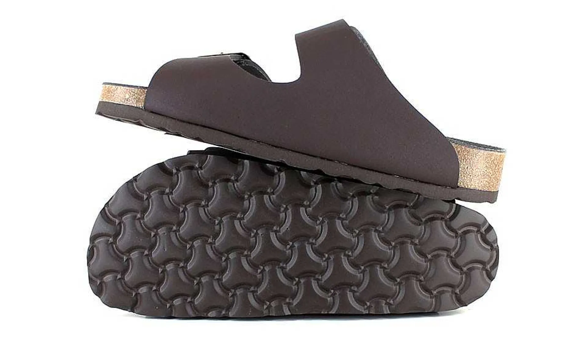 Damen Vegetarian Shoes Two Strap Sandal Brown