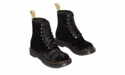 Damen Dr. Martens Vegan 1460 Black Crushed Velvet